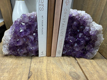 Load image into Gallery viewer, Natural Amethyst Crystal Bookends – Brazilian Amethyst