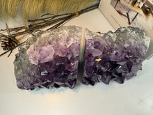 Load image into Gallery viewer, Natural Amethyst Crystal Bookends – Brazilian Amethyst