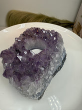 Load image into Gallery viewer, Natural Amethyst Crystal Tea Light Holder – Uruguay Home Decor