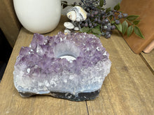 Load image into Gallery viewer, Natural Amethyst Crystal Tea Light Holder – Uruguay Home Decor