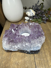 Load image into Gallery viewer, Natural Amethyst Crystal Tea Light Holder – Uruguay Home Decor