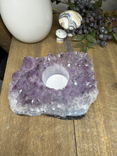 Load image into Gallery viewer, Natural Amethyst Crystal Tea Light Holder – Uruguay Home Decor