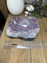 Load image into Gallery viewer, Natural Amethyst Crystal Tea Light Holder – Uruguay Home Decor