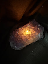 Load image into Gallery viewer, Natural Amethyst Crystal Tea Light Holder – Uruguay Home Decor