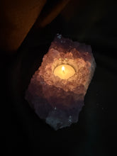 Load image into Gallery viewer, Natural Amethyst Crystal Tea Light Holder – Uruguay Home Decor