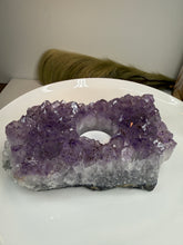 Load image into Gallery viewer, Natural Amethyst Crystal Tea Light Holder – Uruguay Home Decor