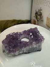Load image into Gallery viewer, Natural Amethyst Crystal Tea Light Holder – Uruguay Home Decor