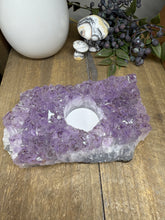 Load image into Gallery viewer, Natural Amethyst Crystal Tea Light Holder – Uruguay Home Decor