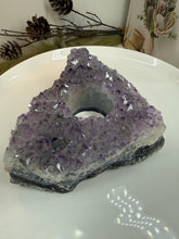 Load image into Gallery viewer, Natural Amethyst Crystal Tea Light Holder – Uruguay Home Decor