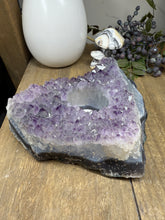Load image into Gallery viewer, Natural Amethyst Crystal Tea Light Holder – Uruguay Home Decor