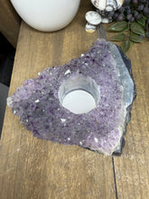 Load image into Gallery viewer, Natural Amethyst Crystal Tea Light Holder – Uruguay Home Decor