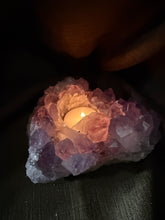 Load image into Gallery viewer, Natural Amethyst Crystal Tea Light Holder – Uruguay Home Decor