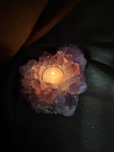 Load image into Gallery viewer, Natural Amethyst Crystal Tea Light Holder – Uruguay Home Decor