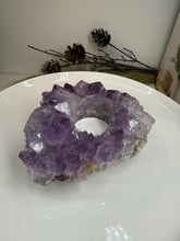 Load image into Gallery viewer, Natural Amethyst Crystal Tea Light Holder – Uruguay Home Decor