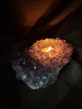 Load image into Gallery viewer, Natural Amethyst Crystal Tea Light Holder – Uruguay Home Decor