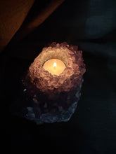 Load image into Gallery viewer, Natural Amethyst Crystal Tea Light Holder – Uruguay Home Decor