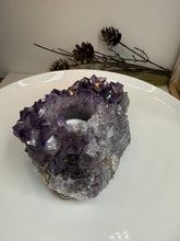 Load image into Gallery viewer, Natural Amethyst Crystal Tea Light Holder – Uruguay Home Decor