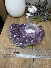 Load image into Gallery viewer, Natural Amethyst Crystal Tea Light Holder – Uruguay Home Decor