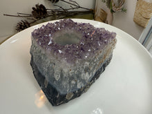 Load image into Gallery viewer, Natural Amethyst Crystal Tea Light Holder – Uruguay Home Decor