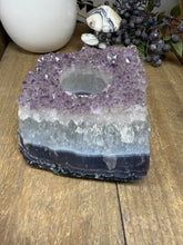 Load image into Gallery viewer, Natural Amethyst Crystal Tea Light Holder – Uruguay Home Decor