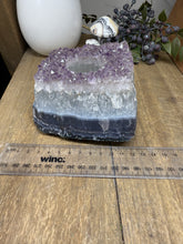Load image into Gallery viewer, Natural Amethyst Crystal Tea Light Holder – Uruguay Home Decor