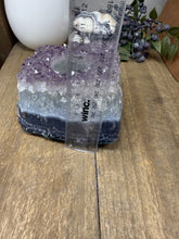 Load image into Gallery viewer, Natural Amethyst Crystal Tea Light Holder – Uruguay Home Decor