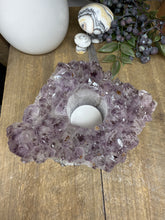 Load image into Gallery viewer, Natural Amethyst Crystal Tea Light Holder – Uruguay Home Decor