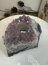 Load image into Gallery viewer, Natural Amethyst Crystal Tea Light Holder – Uruguay Home Decor