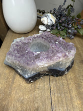 Load image into Gallery viewer, Natural Amethyst Crystal Tea Light Holder – Uruguay Home Decor