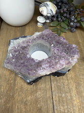 Load image into Gallery viewer, Natural Amethyst Crystal Tea Light Holder – Uruguay Home Decor