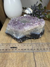 Load image into Gallery viewer, Natural Amethyst Crystal Tea Light Holder – Uruguay Home Decor