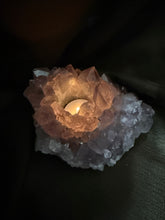 Load image into Gallery viewer, Natural Amethyst Crystal Tea Light Holder – Uruguay Home Decor