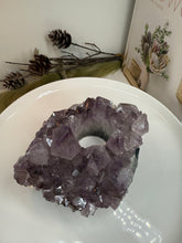 Load image into Gallery viewer, Natural Amethyst Crystal Tea Light Holder – Uruguay Home Decor