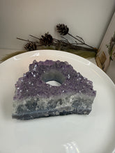 Load image into Gallery viewer, Natural Amethyst Crystal Tea Light Holder – Uruguay Home Decor