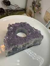 Load image into Gallery viewer, Natural Amethyst Crystal Tea Light Holder – Uruguay Home Decor
