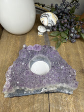 Load image into Gallery viewer, Natural Amethyst Crystal Tea Light Holder – Uruguay Home Decor