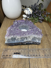 Load image into Gallery viewer, Natural Amethyst Crystal Tea Light Holder – Uruguay Home Decor