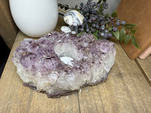 Load image into Gallery viewer, Natural Amethyst Crystal Tea Light Holder – Uruguay Home Decor