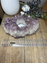 Load image into Gallery viewer, Natural Amethyst Crystal Tea Light Holder – Uruguay Home Decor