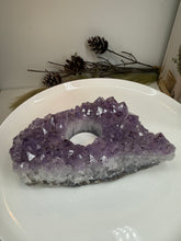 Load image into Gallery viewer, Natural Amethyst Crystal Tea Light Holder – Uruguay Home Decor