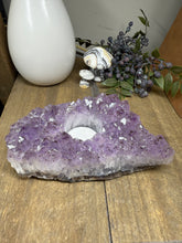 Load image into Gallery viewer, Natural Amethyst Crystal Tea Light Holder – Uruguay Home Decor