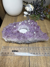 Load image into Gallery viewer, Natural Amethyst Crystal Tea Light Holder – Uruguay Home Decor