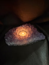 Load image into Gallery viewer, Natural Amethyst Crystal Tea Light Holder – Uruguay Home Decor