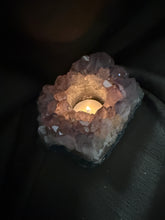 Load image into Gallery viewer, Natural Amethyst Crystal Tea Light Holder – Uruguay Home Decor