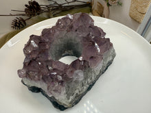 Load image into Gallery viewer, Natural Amethyst Crystal Tea Light Holder – Uruguay Home Decor