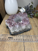Load image into Gallery viewer, Natural Amethyst Crystal Tea Light Holder – Uruguay Home Decor
