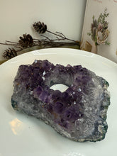 Load image into Gallery viewer, Natural Amethyst Crystal Tea Light Holder – Uruguay Home Decor