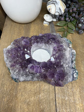 Load image into Gallery viewer, Natural Amethyst Crystal Tea Light Holder – Uruguay Home Decor