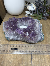 Load image into Gallery viewer, Natural Amethyst Crystal Tea Light Holder – Uruguay Home Decor