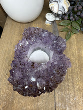 Load image into Gallery viewer, Natural Amethyst Crystal Tea Light Holder – Uruguay Home Decor